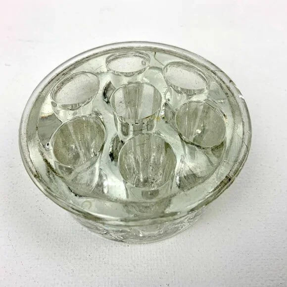 Vintage Flower Frogs Set Of 3 Clear, Carnival Glass, Ceramic - Picture 7 of 16